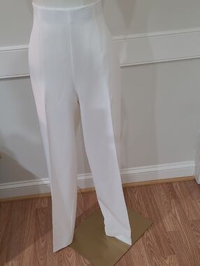 Tribella High-Waist White Wide-Leg Pants - Size 10